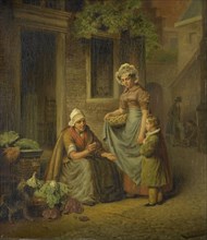 Vegetable woman, Lambertus Johannes Hansen, 1825 - 1845