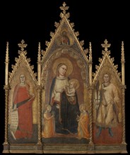 Triptych with the Virgin and Child, and Saints Mary Magdalene and Ansanus, Andrea di Cione Orcagna,