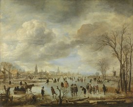 River View in Winter, Aert van der Neer, c. 1655 - c. 1660