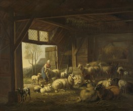 Sheep and Goats in a Stable, Jan van Ravenswaay, 1821