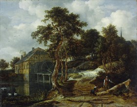 Landscape with watermill, Jacob Isaacksz. van Ruisdael, 1661