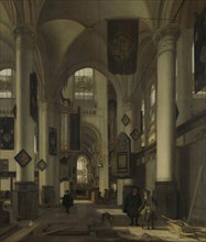 Interior of a Protestant Gothic Church with Motifs from the Oude and Nieuwe Kerk in Amsterdam, The
