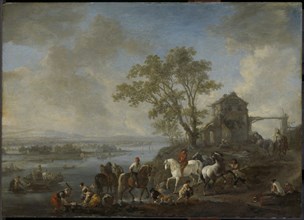 Watering Horses at a River, Philips Wouwerman, 1650 - 1668