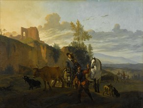 Italian Landscape with Soldiers, copy after Karel Dujardin, 1652 - 1700