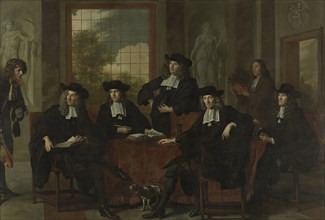 Group Portrait of the Inspectors of the Collegium Medicum in Amsterdam, The Netherlands, Adriaen