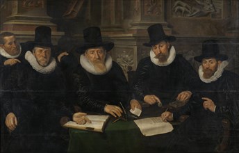 Four Regents and the â€òHouse Fatherâ€ô of the Amsterdam Lepersâ€ô Asylum, Werner van den Valckert,