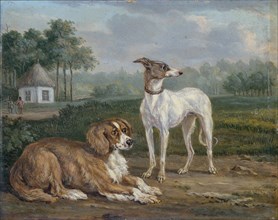 Two dogs, Jan Dasveldt, 1810 - 1855