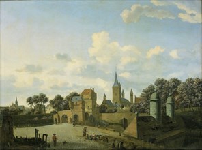 St. Severin in Cologne included in an imaginary Cityscape, Jan van der Heyden, Adriaen van de