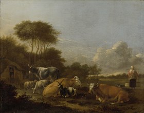 Landscape with Cows, Albert Jansz. Klomp, 1640 - 1688