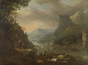River view in a mountainous region, Herman Saftleven, 1655 - 1685