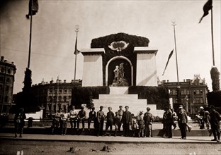 Front door of Smolny Institute, Petrograd, Saint Petersburg, July 1920, Russia, History of the