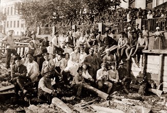 Group of a Soviet's employees, subbotniki or subbotnik, Saturdays voluntary work, June 1920,