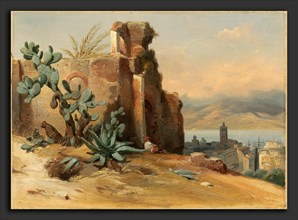 Jean-Charles-Joseph Rémond (French, 1795 - 1875), Ancient Ruins near Messina, Sicily, 1842, oil on