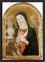 Benvenuto di Giovanni, Madonna and Child with Saint Jerome and Saint Bernardino of Siena, Italian,