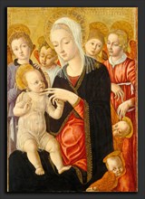 Matteo di Giovanni, Madonna and Child with Angels and Cherubim, Italian, c. 1430 - 1497, c.