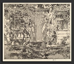 Childe Hassam, Old Doorway, East Hampton, American, 1859 - 1935, 1920, etching in black on wove