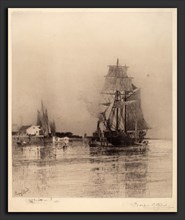 Prosper Louis Senat, In Low Tide, American, 1852 - 1925, 1888, etching