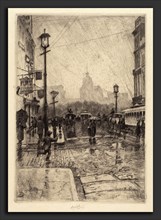 Charles Frederick William Mielatz, Rainy Day, Broadway, American, 1864 - 1919, probably 1890,
