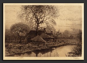 Henry Farrer, Untitled (Farmhouse, Long Island), American, 1843 - 1903, 1887, etching