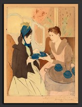 Mary Cassatt, Afternoon Tea Party, American, 1844 - 1926, 1890-1891, drypoint and aquatint with