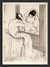 Mary Cassatt, The Coiffure, American, 1844 - 1926, c. 1891, drypoint