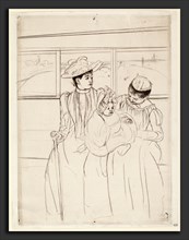 Mary Cassatt, In the Omnibus, American, 1844 - 1926, c. 1891, soft-ground etching and drypoint in