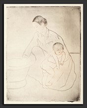 Mary Cassatt, The Bath, American, 1844 - 1926, c. 1891, drypoint and soft-ground etching