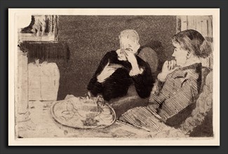 Mary Cassatt, Lydia and Her Mother at Tea, American, 1844 - 1926, 1882, soft-ground etching and