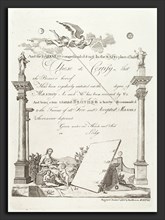 Paul Revere, Masonic Certificate, American, 1735 - 1818, 1773, engraving printed by Herbert