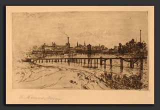 Mary Nimmo Moran, The Passaic at Newark, American, 1842 - 1899, 1879, etching in brown on wove