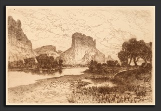Thomas Moran, The Green River, Wyoming Territory, American, 1837 - 1926, 1886, etching in brown on