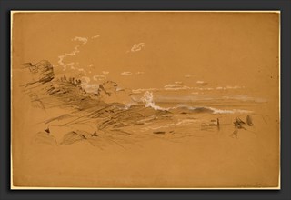 Aaron Draper Shattuck, Maine Coast, American, 1832 - 1928, 1861, graphite and white gouache on
