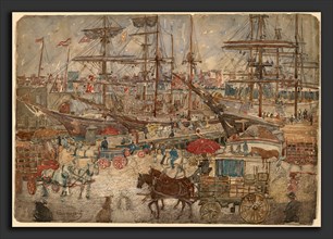 Maurice Brazil Prendergast, Docks, East Boston, American, 1858 - 1924, 1900-1904, watercolor and
