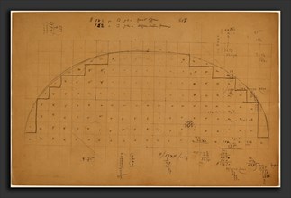 Charles Sprague Pearce, Diagram of a Lunette, American, 1851 - 1914, 1890-1897, graphite on tan