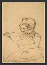 Emanuel Gottlieb Leutze, Eastman Johnson Sketching, American, 1816 - 1868, c. 1849-1851, graphite