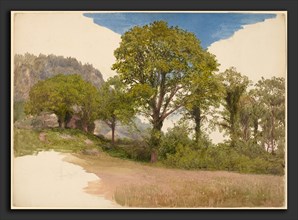 John Henry Hill, Trees Profiled against the Sky, American, 1839 - 1922, c. 1865, watercolor