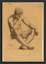 Kenyon Cox, Seated Male Nude: Study for "Science" - Iowa State Capitol, American, 1856 - 1919,