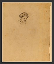 Elihu Vedder, Study of a Girl's Head, American, 1836 - 1923, c. 1858, graphite on wove paper