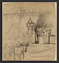 Elihu Vedder, Son and Donkey, American, 1836 - 1923, c. 1859, graphite on wove paper