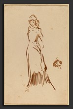 James McNeill Whistler, Standing Female Figure, American, 1834 - 1903, c. 1883, pen and brown ink