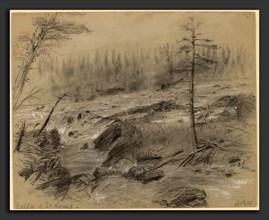Alfred R. Waud, The Dalles of St. Louis, American, 1828 - 1891, graphite (stumping in areas) and