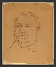 Eastman Johnson, Grover Cleveland [recto], American, 1824 - 1906, graphite and black crayon on