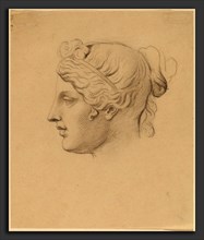Horatio Greenough, Classical Head in Profile, American, 1805 - 1852, graphite and charcoal on wove