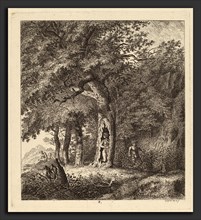 Salomon Gessner, Wooded Landscape with a Nymph and a Satyr, Swiss, 1730 - 1788, 1764, etching on
