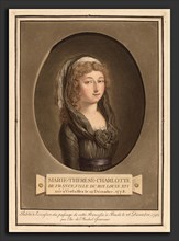 Christian von Mechel after Antoine-FranÃ§ois Sergent, Marie-ThérÃ¨se-Charlotte, Duchess of