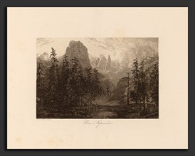 Alexandre Calame, Une SapiniÃ¨re, Swiss, 1810 - 1864, 1845, etching on chine collé