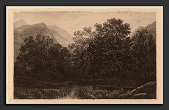 Alexandre Calame, Mountain Pond, Swiss, 1810 - 1864, 1845, etching