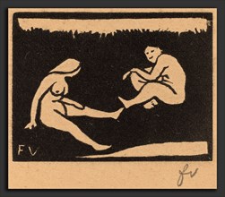 Félix Vallotton, Two Seated Bathers (Deux baigneuses assises), Swiss, 1865 - 1925, 1893, woodcut in