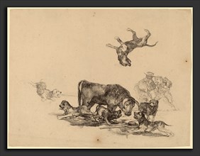 Francisco de Goya, Bull Attacked by Dogs, Spanish, 1746 - 1828, c. 1825, lithograph