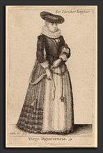 Wenceslaus Hollar (Bohemian, 1607 - 1677), Virgo Tiguriensis, 1649, etching